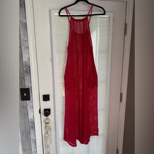 Haute Hippie Vibrant Red Crochet Dress